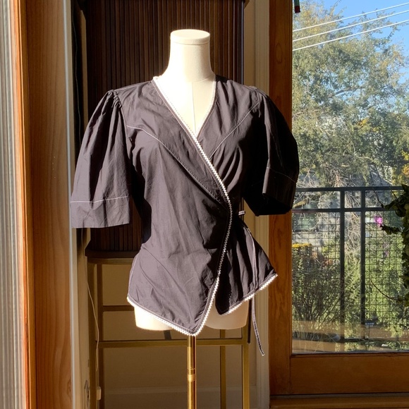 Gianni Cotton Wrap Top - Picture 3 of 11